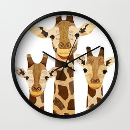 Giraffe Collage Wall Clock