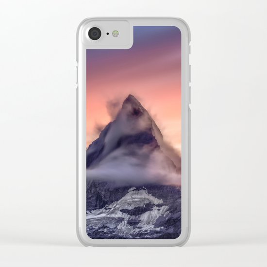 Mountains #fog #smoke Clear iPhone Case