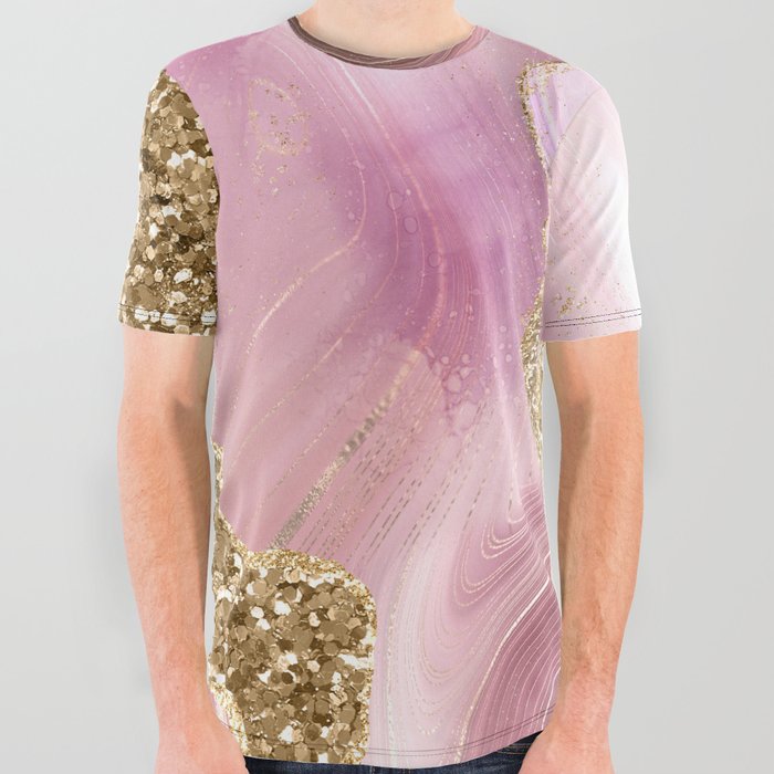 Agate Glitter Dazzle Texture 13 All Over Graphic Tee