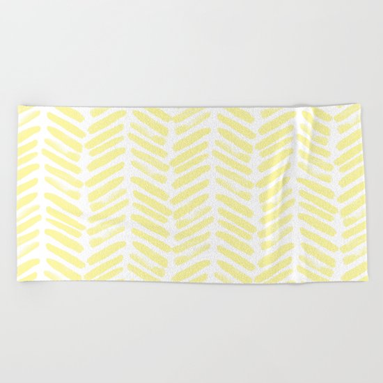 Handpainted Summer Sun Yellow Chevron pattern - Mix & Match with Simplicity of Life Beach Towel