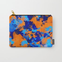 Blue and Orange Paint Splatter Carry-All Pouch | Pop Art, Edm, Pattern, Street Art, Vibrant, Lightblue, Royalblue, Paintsplatter, Blue, Graffiti 