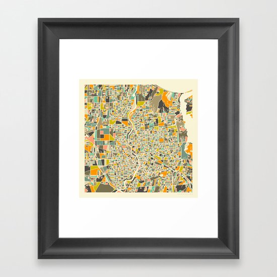 Rochester Map Framed Art Print