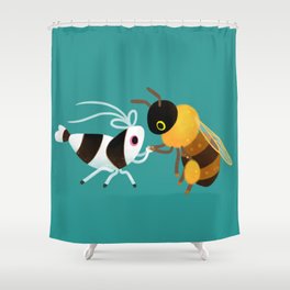 Bee & bee shrimp Shower Curtain