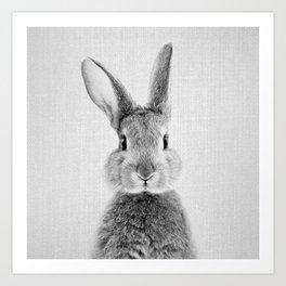 Rabbit - Black & White Art Print