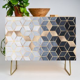 Soft Blue Gradient Cubes Credenza