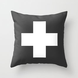 Swiss Cross Charcoal Throw Pillow