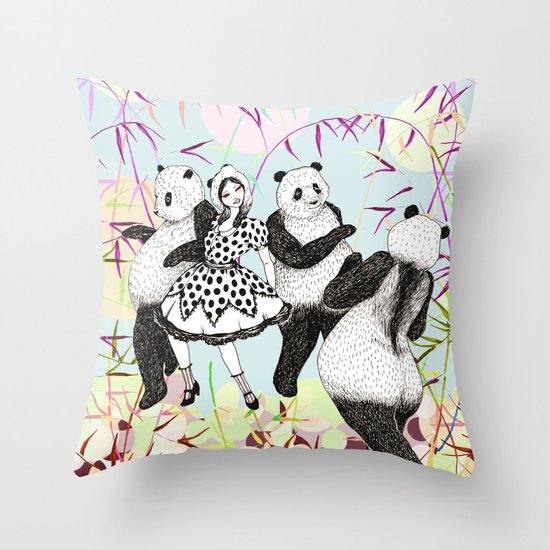 Panda Dance Throw Pillow