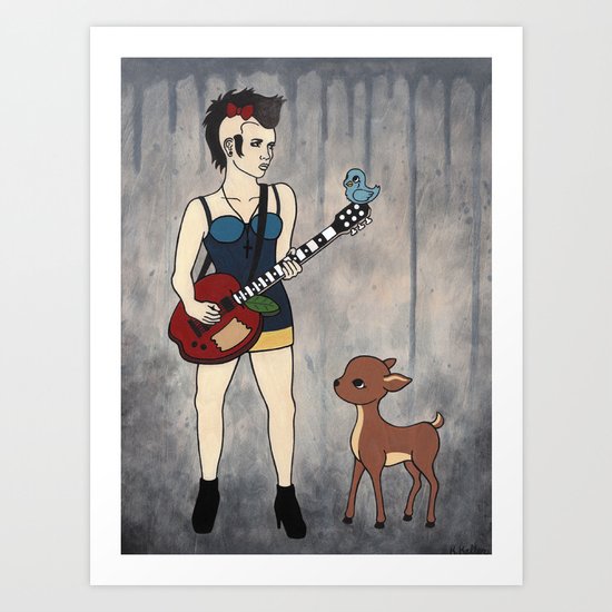 Punk White Art Print