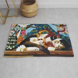 Calico Cat and Dragon Rug