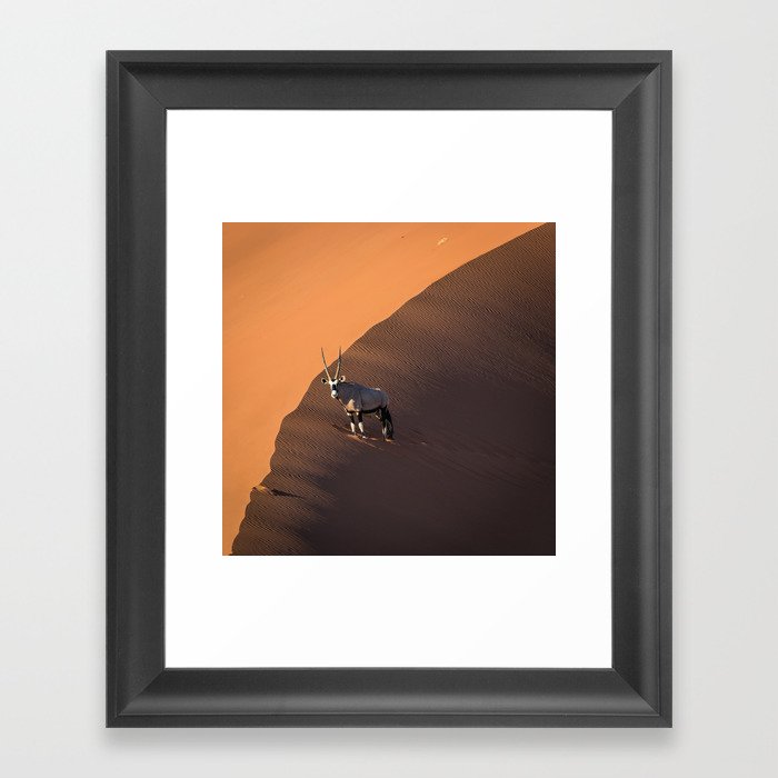 Oryx On The Edge, Namibia Framed Art Print