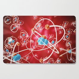 Abstract atom background, Chemistry model of molecule Cutting Board