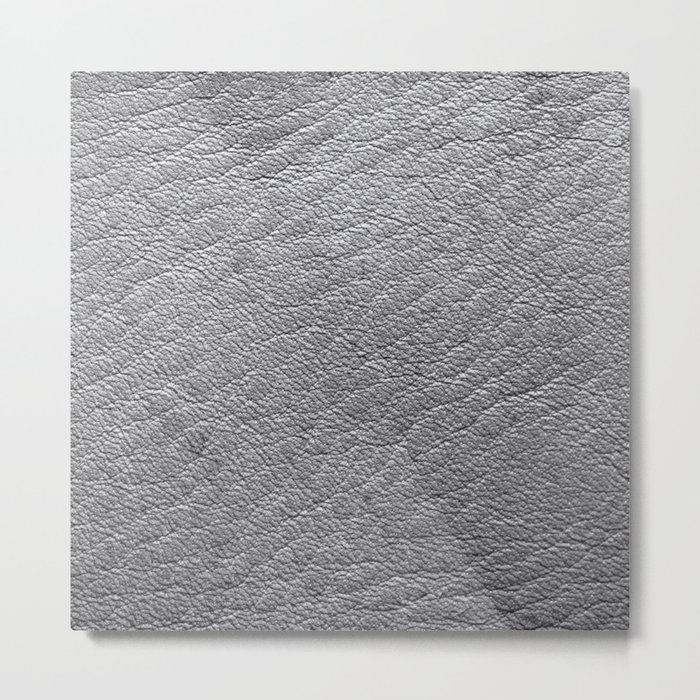 Modern Silver Leather Collection Metal Print