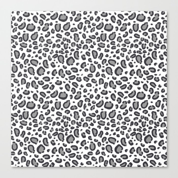 Cheetah pattern animal spots animal print pattern minimal black and white Canvas Print