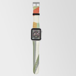 Flow No.1 (Citrus  Twist) Mid century modern, minimal, collage art, yellow, orange, green Apple Watch Band