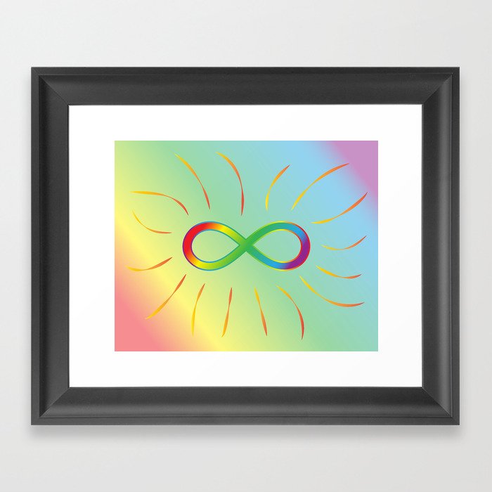 Neurodiversity Infinite Rainbow Framed Art Print