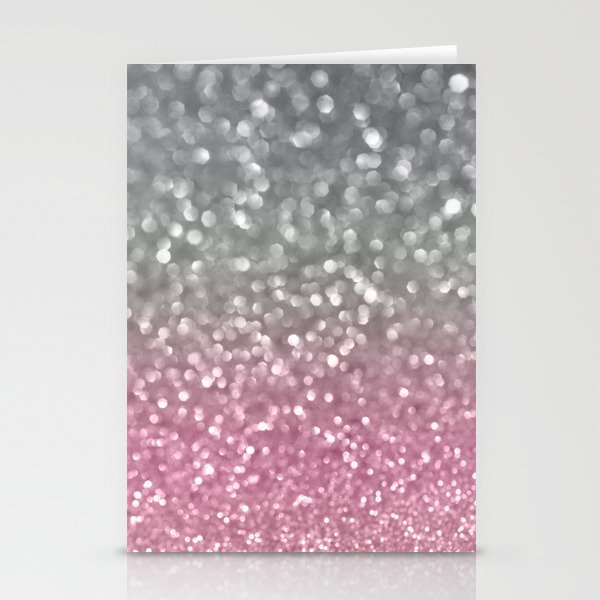 Gray and Light Pink Stationery Cards