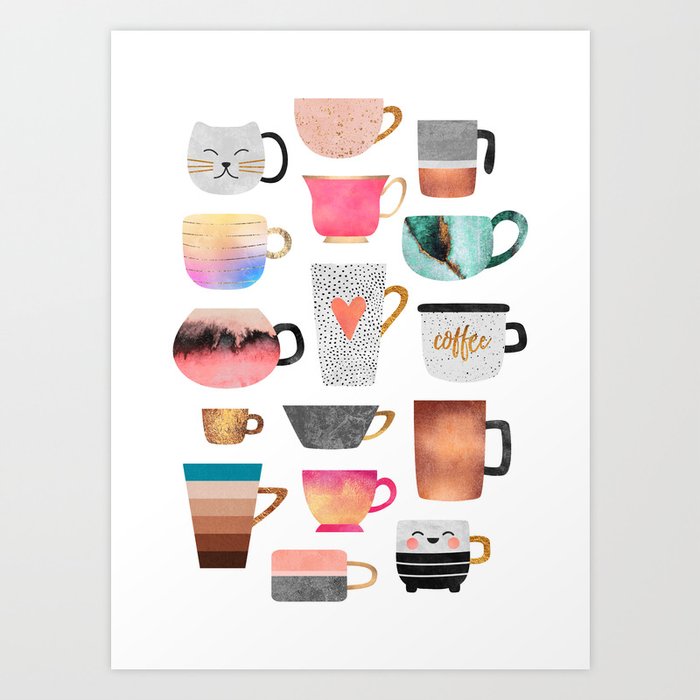 coffee cup collection art