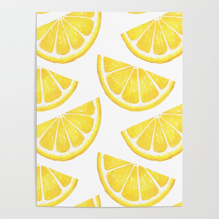 Pattern with slices of lemon Poster