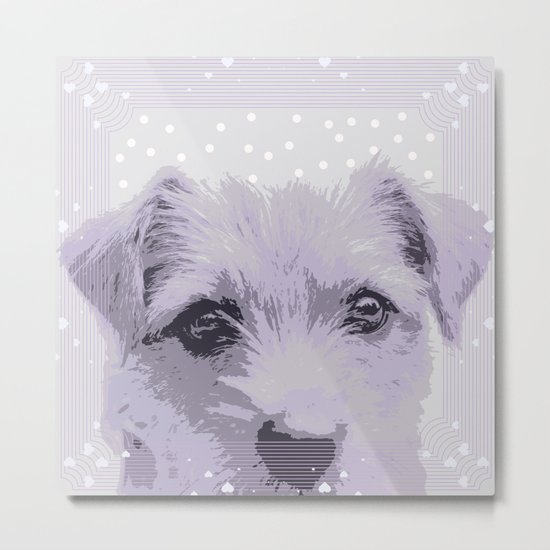 Curious little dog waiting for you - funny dog portrait Metal Print