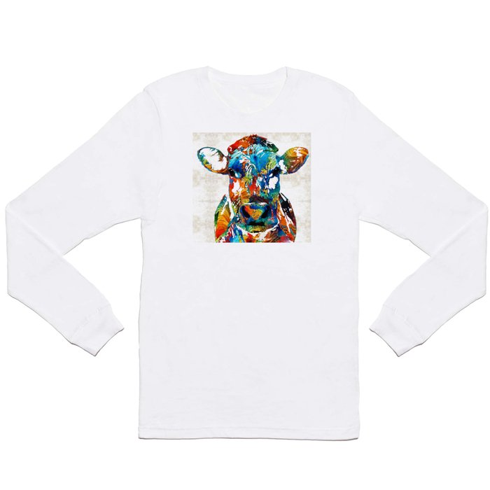 Colorful Cow Art - Mootown - By Sharon Cummings Long Sleeve T Shirt