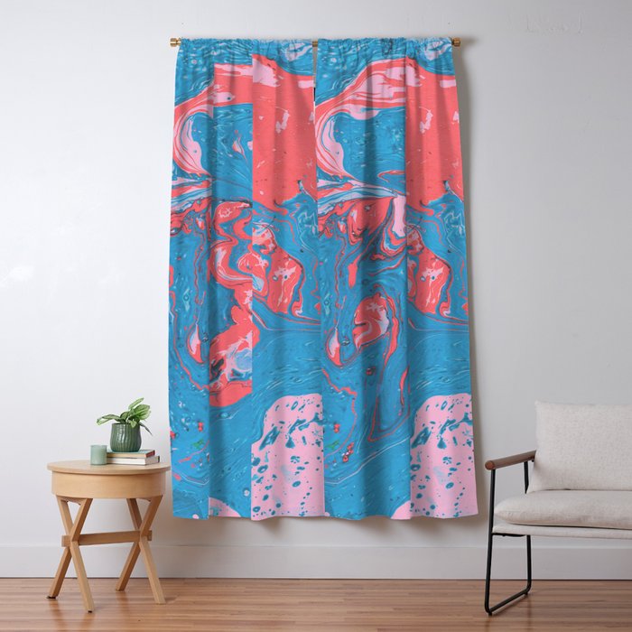 Abstract Blue Rose Painting Blackout Curtain By All4you Society6