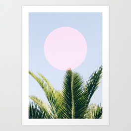 14_Palm trees pink sun Art Print