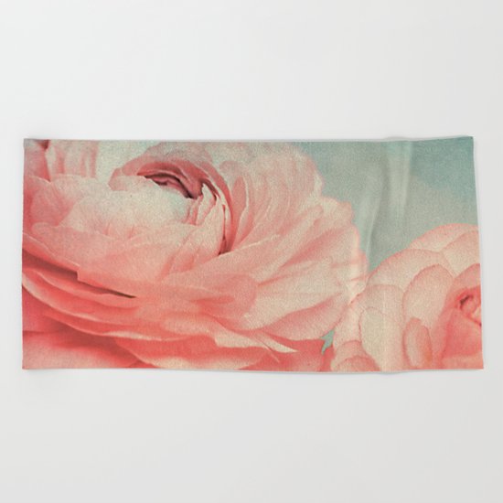 Vintage Ranunculus (5) Beach Towel