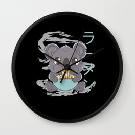 Cute Koala Eats Ramen Kawaii Koalas Wall Clock