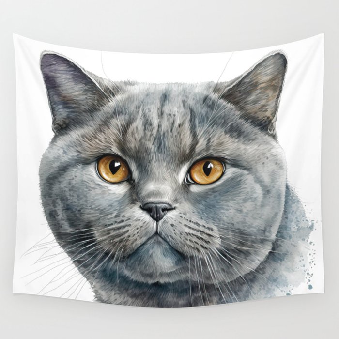 Adorable British Shorthair Cat, Lover Wall Tapestry