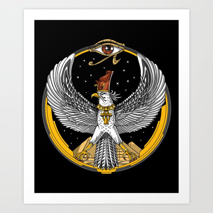 Egyptian Falcon God Horus Art Print by Nikolay Todorov | Society6