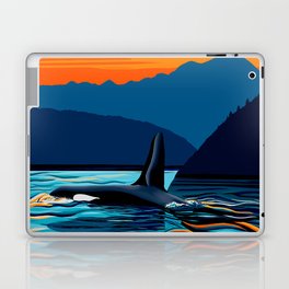 Orca into the Fire Sky Laptop Skin