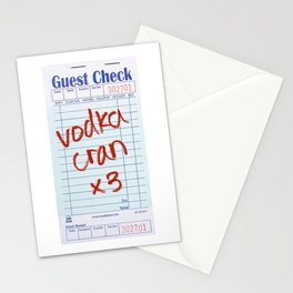 vodka cran guest check Stationery Cards