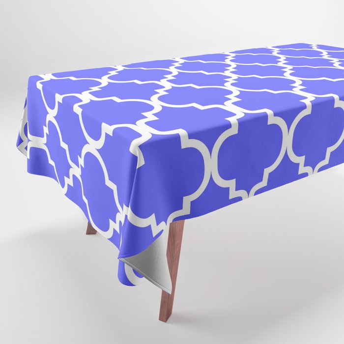 Moroccan Trellis (White & Azure Pattern) Tablecloth