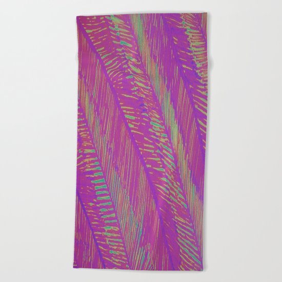 Neon Summer Palms Beach Towel