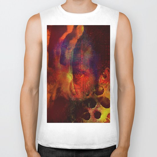 beyond the lines (This Artwork is a collaboration with the talented artist Agostino Lo coco) Biker Tank
