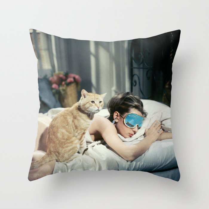 Holly Golightly Breakfast at tiffany movie poster Throw Pillow