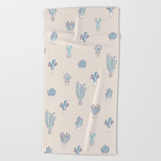 Succulent Pattern Desert Collection - #decor #buyart Beach Towel