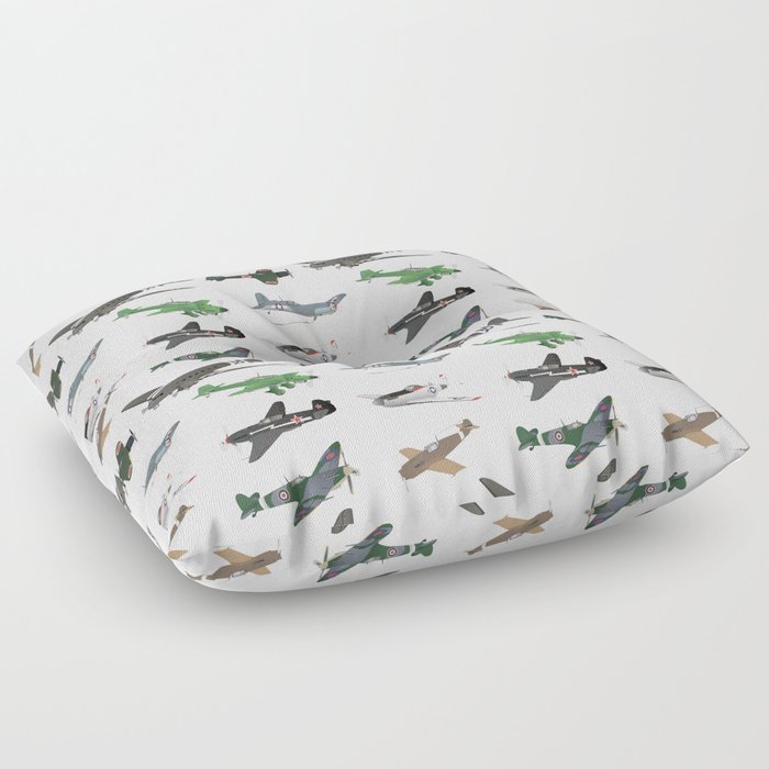 Multiple WW2 Airplanes Floor Pillow