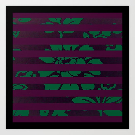 FLORAL STRIPES Art Print