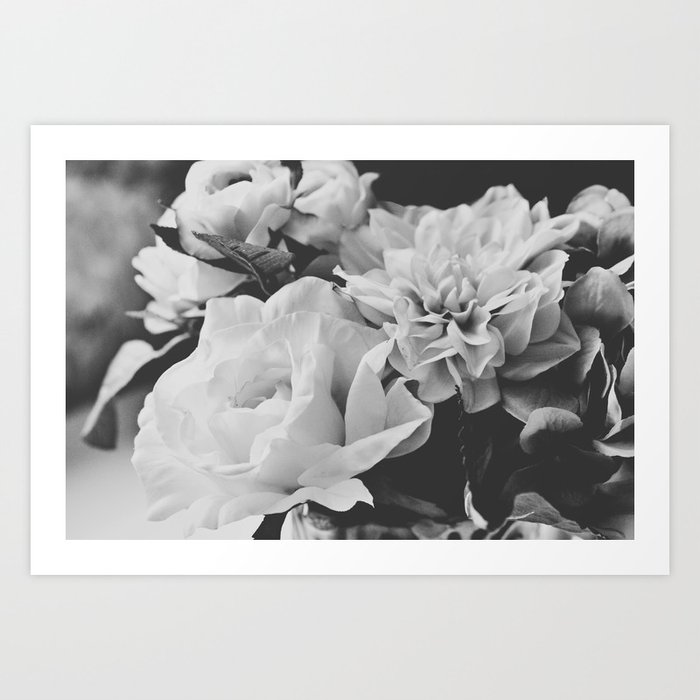 Flowers in Black and white Art Print by teaandtiffin | Society6
