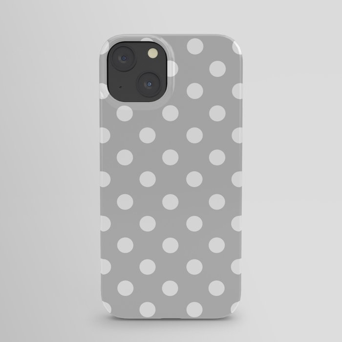 Polka Dots (White & Gray Pattern) iPhone Case