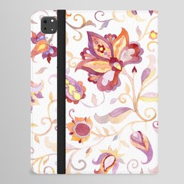 Exotic Oriental Chintz Peach Pink Floral Pattern iPad Folio Case