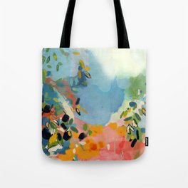 garden with sea view and olive tree Tote Bag