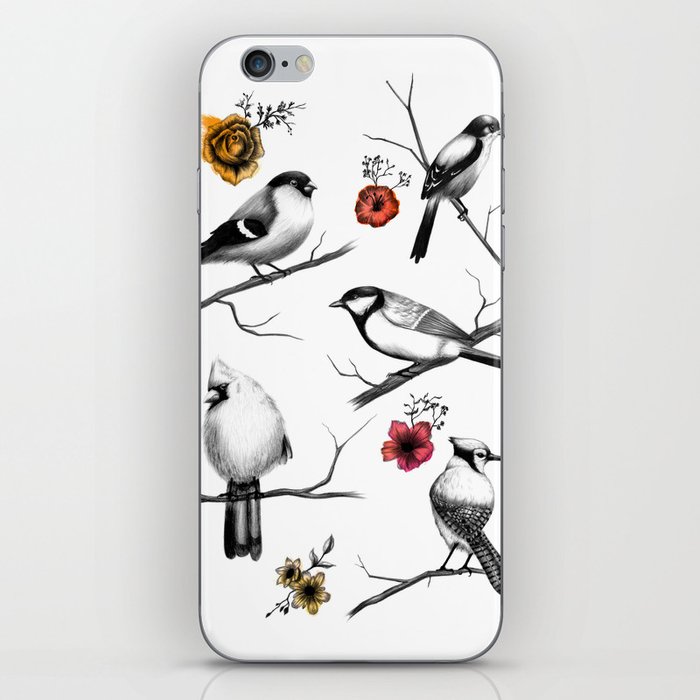 BIRDS & FLOWERS iPhone Skin