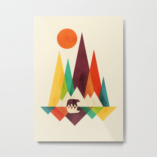 Bear In Whimsical Wild Metal Print