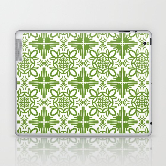 Cheerful Retro Modern Kitchen Tile Pattern Army Laptop & iPad Skin