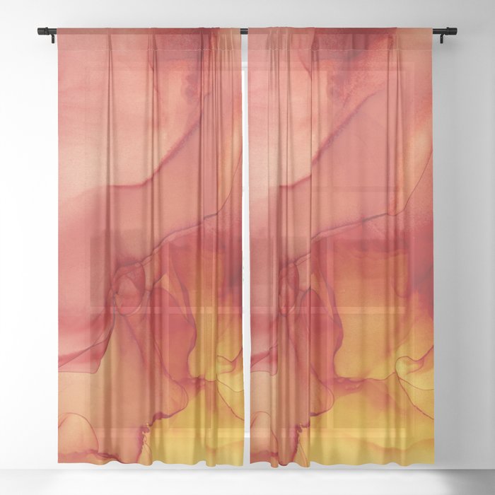 Red outlet sheer curtains