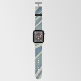 Fluid Vibes Retro Aesthetic Swirl Abstract Pattern in Vintage Blue and Beige Apple Watch Band