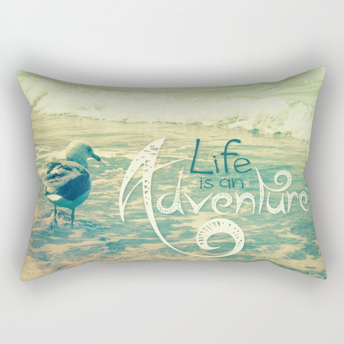 California Beach Seagull Rectangular Pillow
