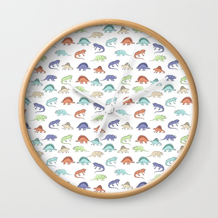 Different colourful dinosaurs Wall Clock